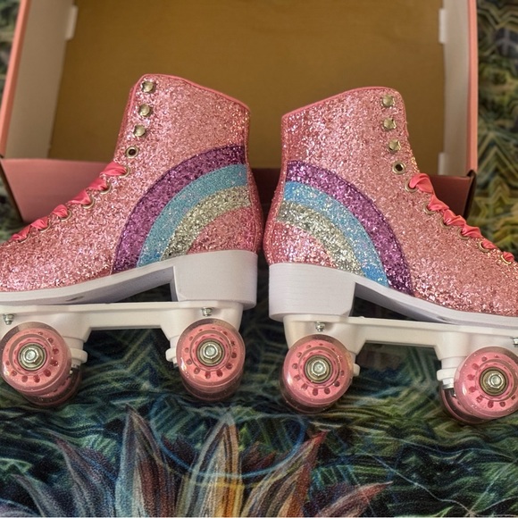 Sugar Thrillz Other - Sugar Thrillz LIMITED EDITION Pink Glitter Rainbow Roller Skates